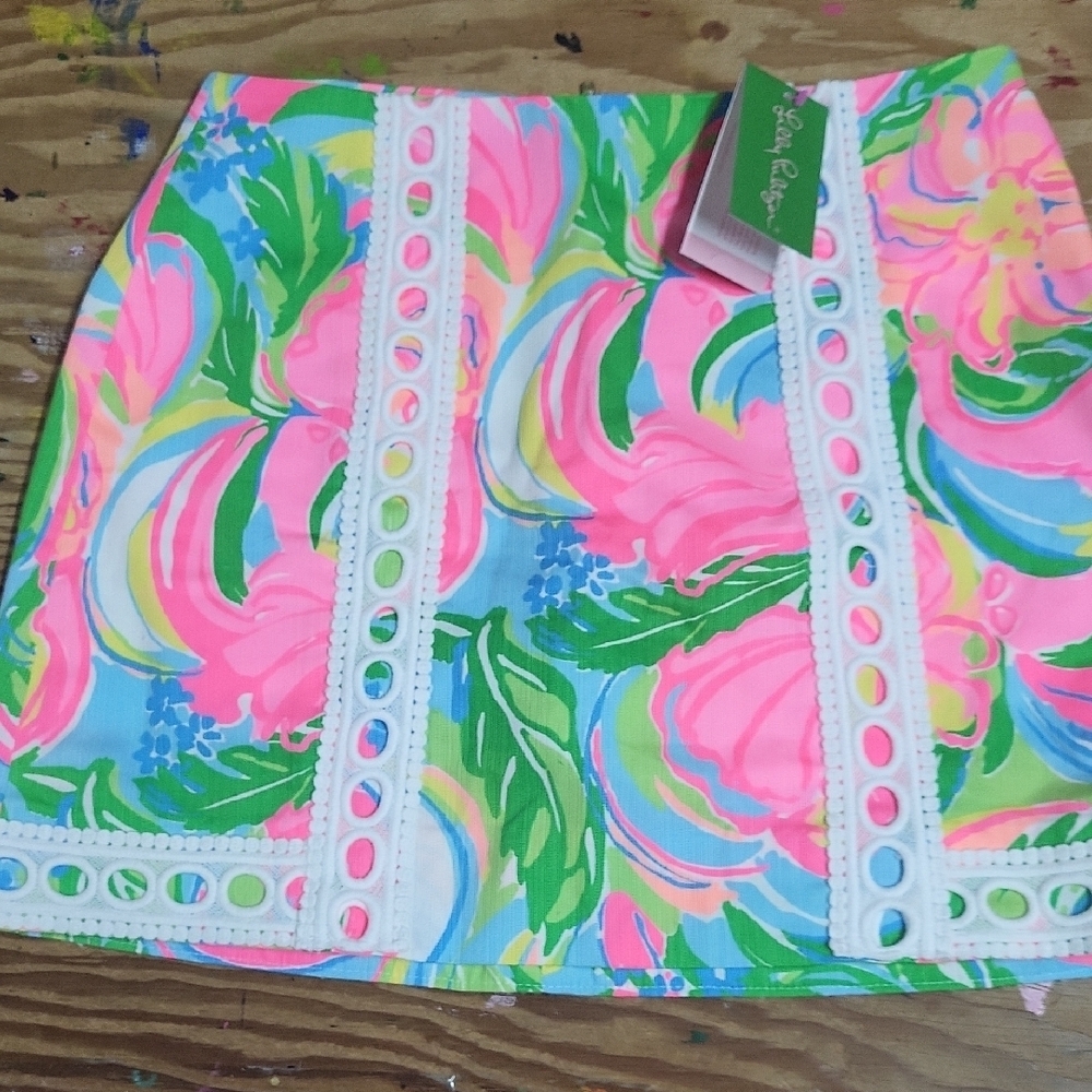 Lilly Pulitzer Colorful Floral Pansy Skort NWT 2